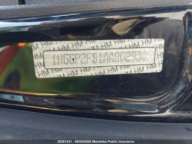 2010 Honda Accord Ex-l მანქანა იყიდება აუქციონზე, vin: 1HGCP2F81AA802930, აუქციონის ნომერი: 20261431