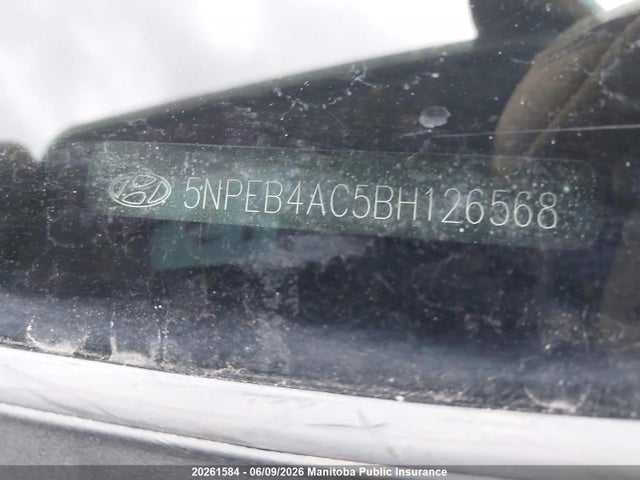 20261584 :رقم المزاد ، 5NPEB4AC5BH126568 vin ، 2011 Hyundai Sonata Gl مزاد بيع