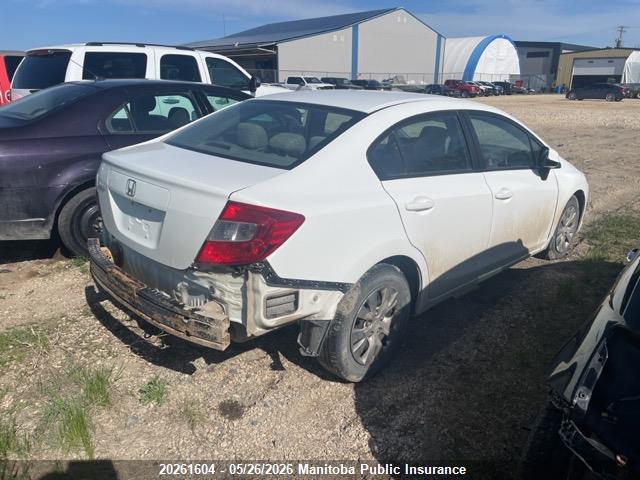 20261604 :رقم المزاد ، 2HGFB2F41CH109160 vin ، 2012 Honda Civic Lx مزاد بيع