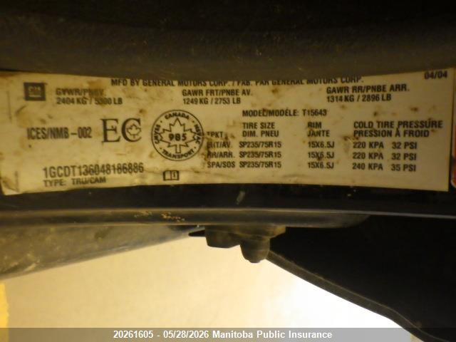 Aukcja sprzedaży 2004 Chevrolet Colorado Ls Crew Cab, vin: 1GCDT136048186886, numer aukcji: 20261605
