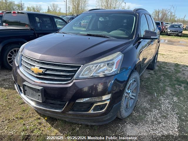 20261629 :رقم المزاد ، 1GNKVGKD4FJ180869 vin ، 2015 Chevrolet Traverse Lt مزاد بيع