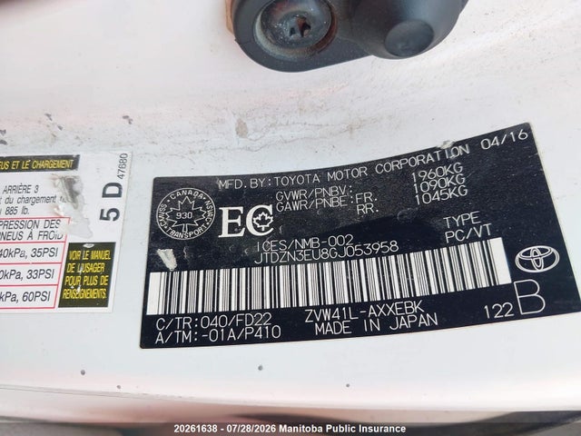 Toyota PRIUS V 2016 JTDZN3EU8GJ053958 Image 9