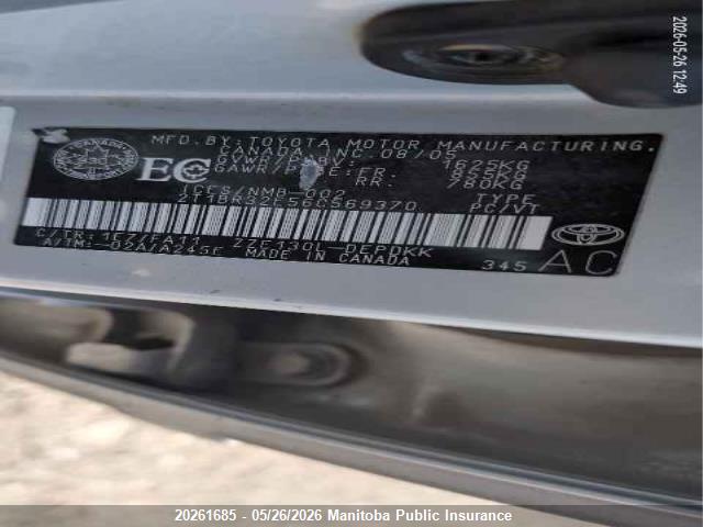 20261685 :رقم المزاد ، 2T1BR32E56C569370 vin ، 2006 Toyota Corolla Ce مزاد بيع