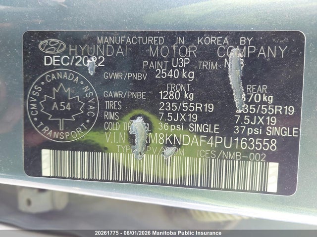 20261775 :رقم المزاد ، KM8KNDAF4PU163558 vin ، 2023 Hyundai Ioniq 5 Preferred Long Range مزاد بيع