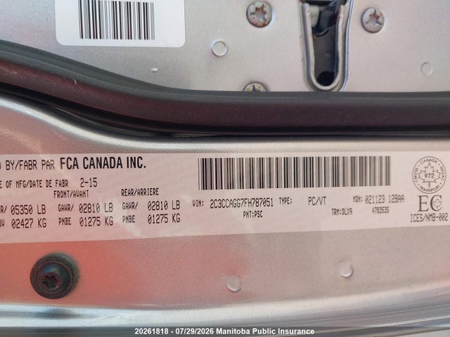 2C3CCAGG7FH787051 Chrysler 300 Touring