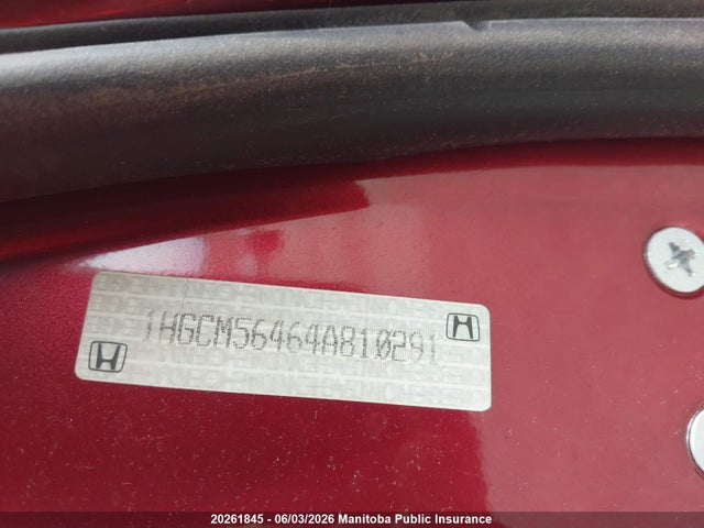 Aukcja sprzedaży 2004 Honda Accord Lx, vin: 1HGCM56464A810291, numer aukcji: 20261845