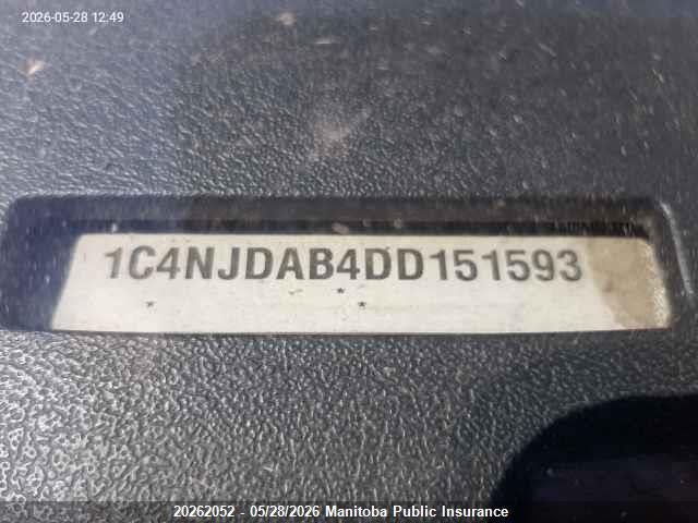 20262052 :رقم المزاد ، 1C4NJDAB4DD151593 vin ، 2013 Jeep Compass Sport مزاد بيع