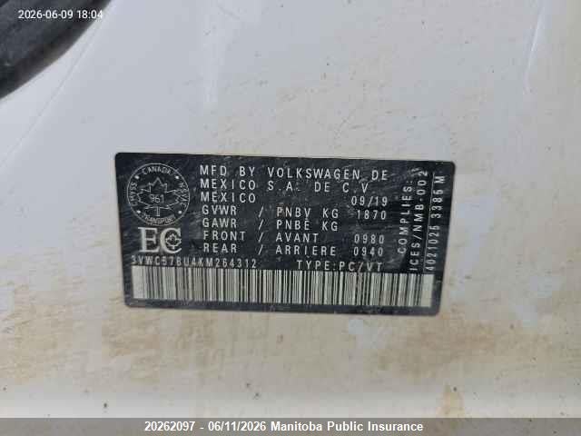 3VWC57BU4KM264312 Volkswagen Jetta 1.4 Tsi