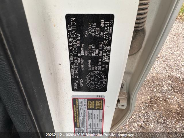 20262112 :رقم المزاد ، KNDJP3A56G7282951 vin ، 2016 Kia Soul Ex مزاد بيع