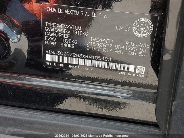 Aukcja sprzedaży 2024 Honda Hr-v Lx-b, vin: 3CZRZ2H3XRM105480, numer aukcji: 20262254