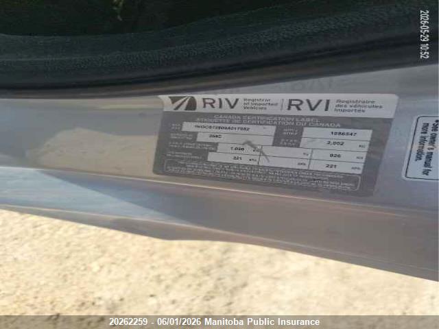 20262259 :رقم المزاد ، 1HGCS12809A017552 vin ، 2009 Honda Accord Ex-l مزاد بيع