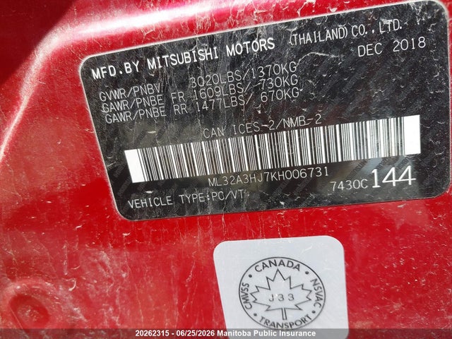 Mitsubishi MIRAGE ES 2019 ML32A3HJ7KH006731 Image 9