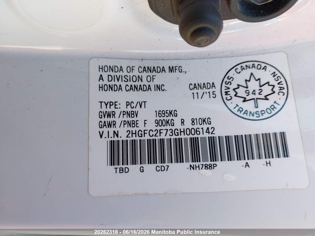 Honda CIVIC EX 2016 2HGFC2F73GH006142 Image 8