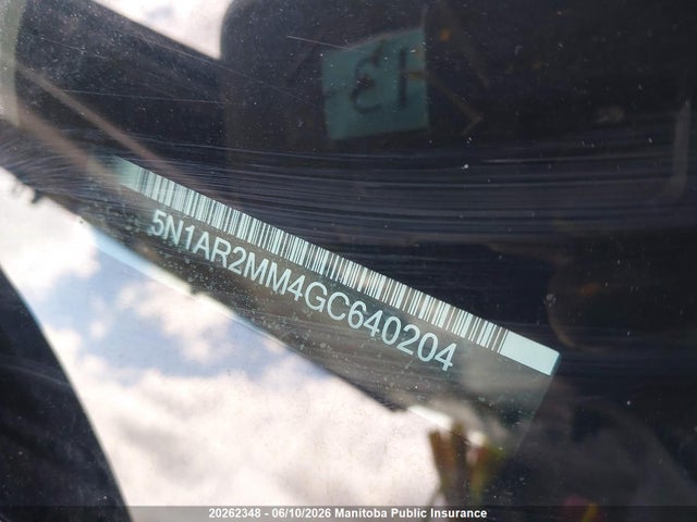 Продажа на аукционе авто 2016 Nissan Pathfinder Platinum, vin: 5N1AR2MM4GC640204, номер лота: 20262348