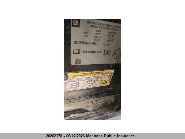 Продаж на аукціоні авто 2010 Chevrolet Malibu Ls, vin: 1G1ZB5E0XAF144847, номер лоту: 20262376