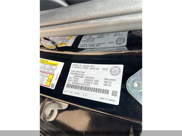 2023 Honda Cr-v Ex-l მანქანა იყიდება აუქციონზე, vin: 2HKRS4H71PH111874, აუქციონის ნომერი: 20262390
