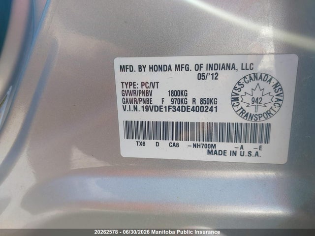 Продаж на аукціоні авто 2013 Acura Ilx, vin: 19VDE1F34DE400241, номер лоту: 20262578