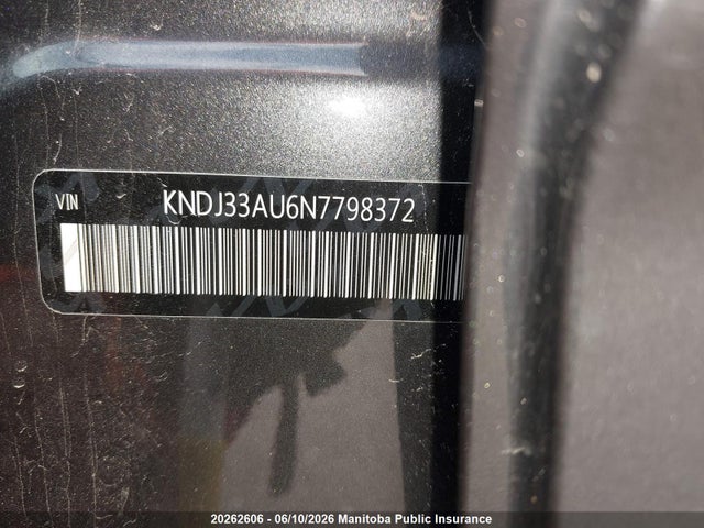 20262606 :رقم المزاد ، KNDJ33AU6N7798372 vin ، 2022 Kia Soul Ex مزاد بيع