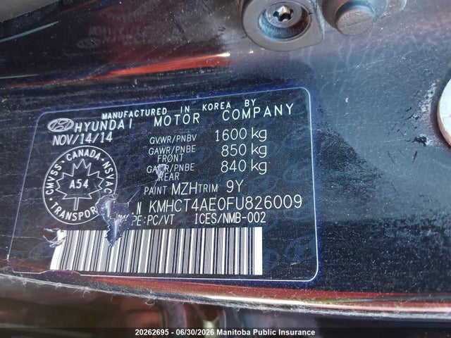 Hyundai ACCENT GLS 2015 KMHCT4AE0FU826009 Image 9
