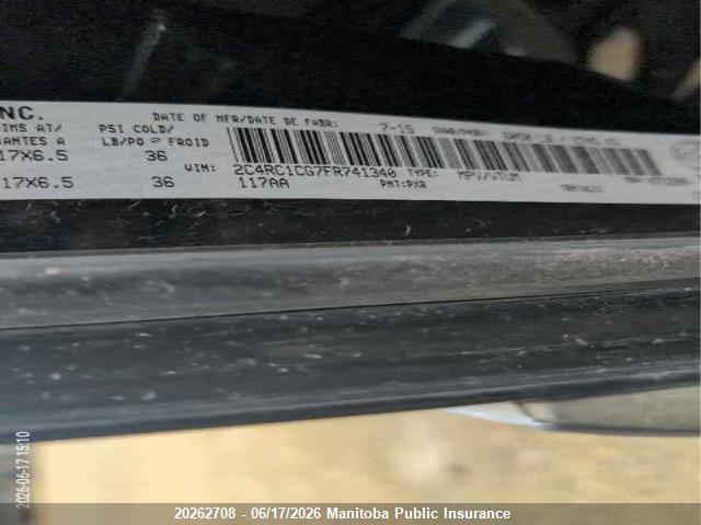 Продаж на аукціоні авто 2015 Chrysler Town & Country Touring, vin: 2C4RC1CG7FR741340, номер лоту: 20262708