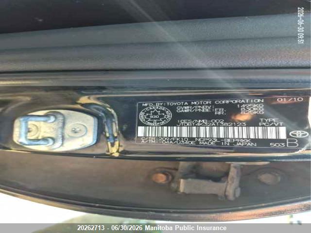 2010 Toyota Yaris მანქანა იყიდება აუქციონზე, vin: JTDBT4K32A1382123, აუქციონის ნომერი: 20262713
