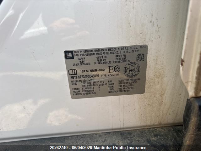 Cadillac Srx V6 2015 3GYFNEE39FS545816 Image 9
