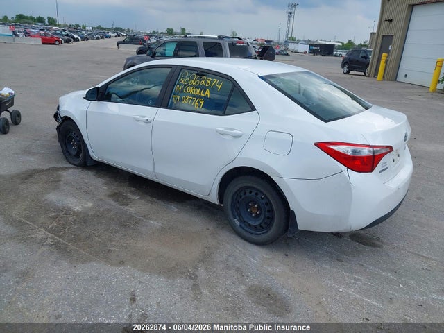 20262874 :رقم المزاد ، 2T1BURHE7EC037769 vin ، 2014 Toyota Corolla Le مزاد بيع