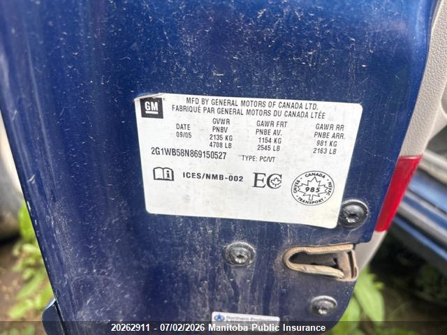 Aukcja sprzedaży 2006 Chevrolet Impala Ls V6, vin: 2G1WB58N869150527, numer aukcji: 20262911