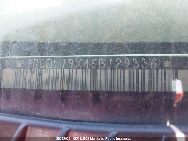 Aukcja sprzedaży 2005 Chevrolet Astro Cargo Van (1996 +), vin: 1GCDL19X45B129336, numer aukcji: 20262921