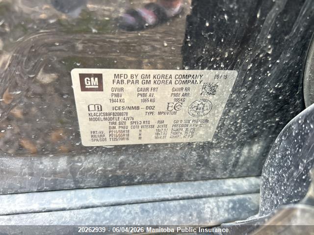 Buick Encore 2015 KL4CJCSB9FB208878 Image 9