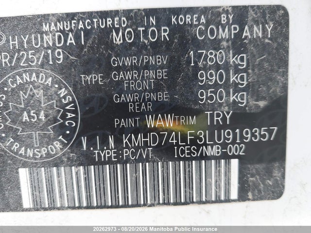 Hyundai Elantra Essential 2020 KMHD74LF3LU919357 Image 9