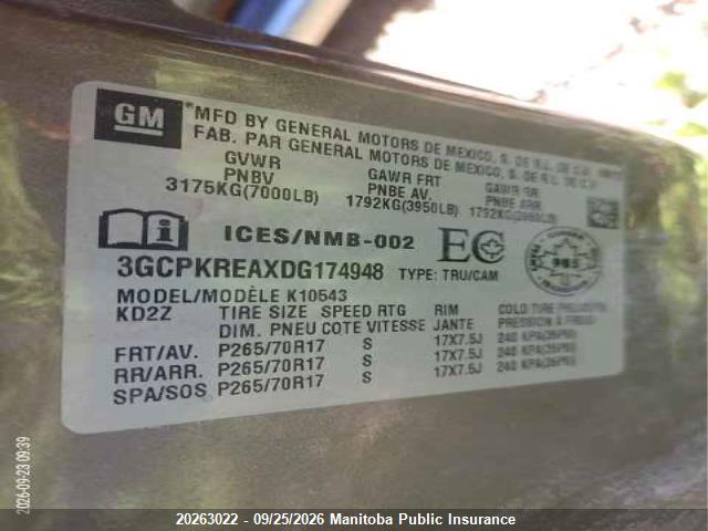Продаж на аукціоні авто 2013 Chevrolet Silverado 1500 Lt Crew Cab, vin: 3GCPKREAXDG174948, номер лоту: 20263022