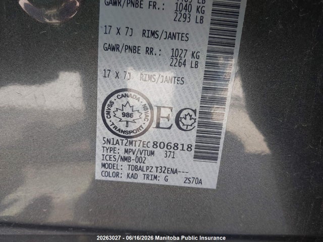 Продаж на аукціоні авто 2014 Nissan Rogue S, vin: 5N1AT2MT7EC806818, номер лоту: 20263027