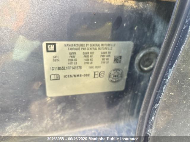 Chevrolet MALIBU LS 2015 1G11B5SL1FF141578 Image 9