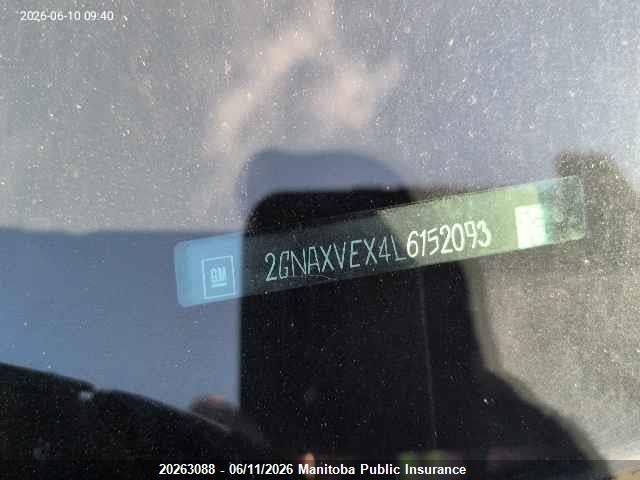Продаж на аукціоні авто 2020 Chevrolet Equinox Lt 2.0t, vin: 2GNAXVEX4L6152093, номер лоту: 20263088