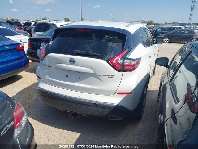20263142 :رقم المزاد ، 5N1AZ2MH5GN133934 vin ، 2016 Nissan Murano Platinum مزاد بيع