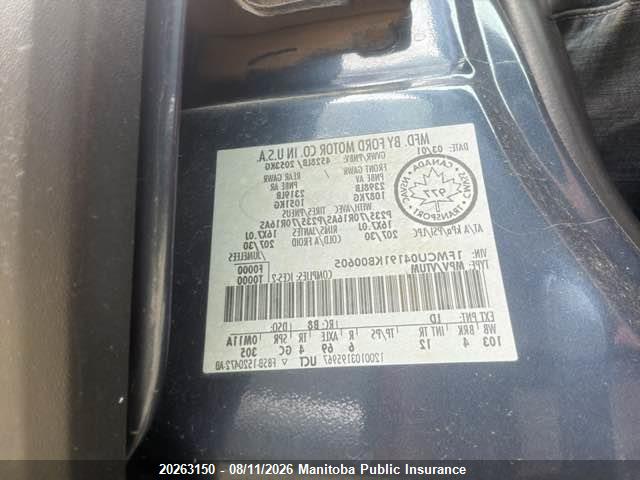 Aukcja sprzedaży 2001 Ford Escape Xlt V6, vin: 1FMCU04191KB00605, numer aukcji: 20263150