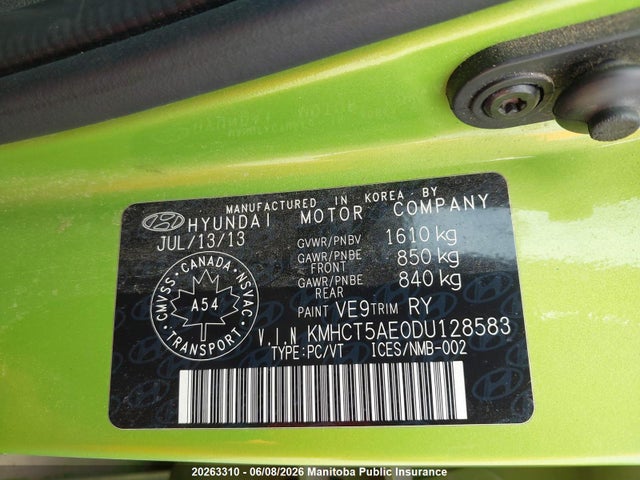 Aukcja sprzedaży 2013 Hyundai Accent Gls, vin: KMHCT5AE0DU128583, numer aukcji: 20263310