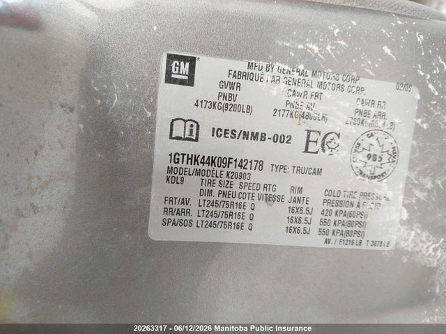 Aukcja sprzedaży 2009 Gmc Sierra 2500 Hd Wt Pickup, vin: 1GTHK44K09F142178, numer aukcji: 20263317