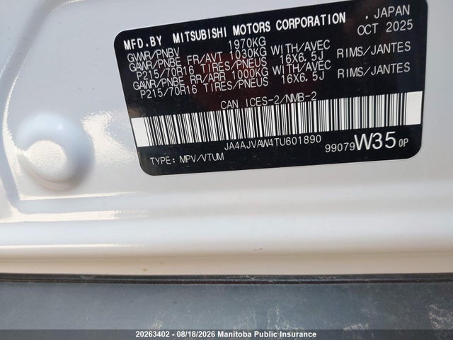 Mitsubishi RVR SE 2026 JA4AJVAW4TU601890 Image 9