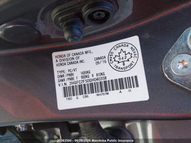 Honda Civic Lx 2016 2HGFC2F50GH040358 Image 8