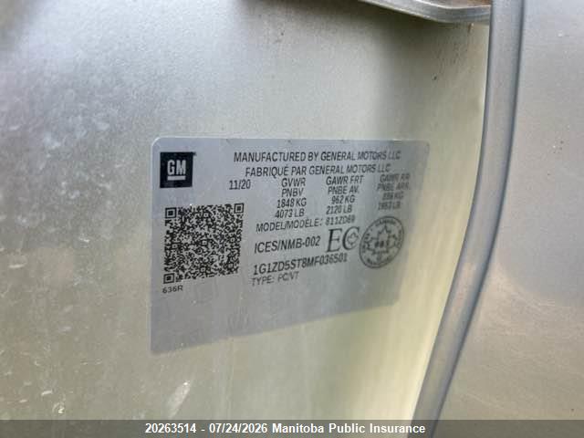 Chevrolet MALIBU LT 2021 1G1ZD5ST8MF036501 Image 9