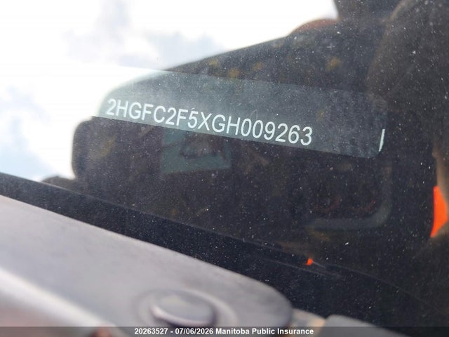 Honda Civic Lx 2016 2HGFC2F5XGH009263 Image 9