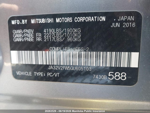 Mitsubishi Lancer Se 2016 JA32V2FW5GU605103 Image 9