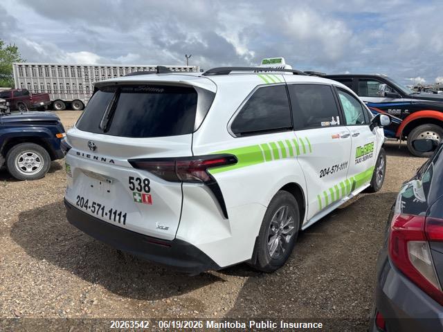 2025 Toyota Sienna Xle Hev მანქანა იყიდება აუქციონზე, vin: 5TDGRKECXSS274552, აუქციონის ნომერი: 20263542