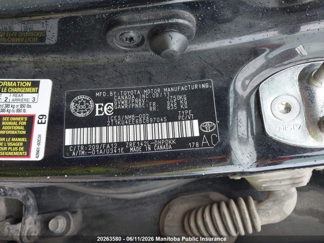 Aukcja sprzedaży 2011 Toyota Matrix, vin: 2T1KU4EE6BC697045, numer aukcji: 20263580