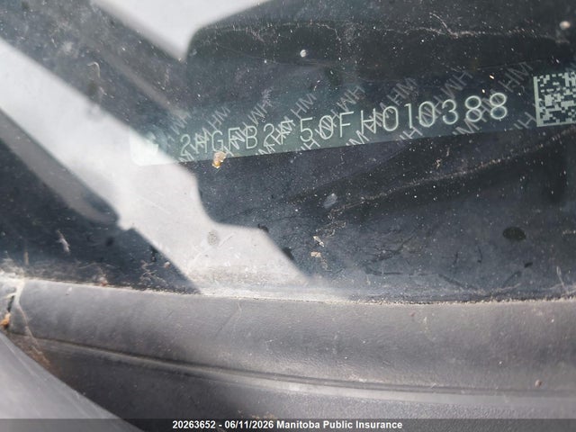 20263652 :رقم المزاد ، 2HGFB2F50FH010388 vin ، 2015 Honda Civic Ex مزاد بيع