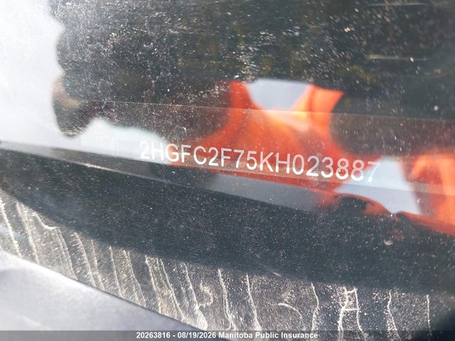 Honda CIVIC EX 2019 2HGFC2F75KH023887 Image 9