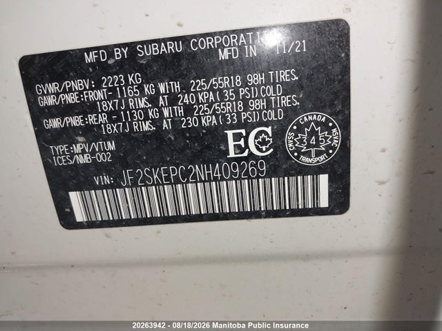 Subaru Forester 2.5i Limited 2022 JF2SKEPC2NH409269 Image 8