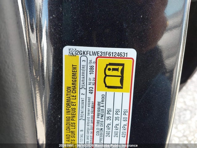 Aukcja sprzedaży 2015 Gmc Terrain Sle V6, vin: 2GKFLWE31F6124631, numer aukcji: 20263991